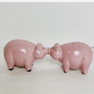 Pink Pig Salt and Pepper Shakers 4” ceramic